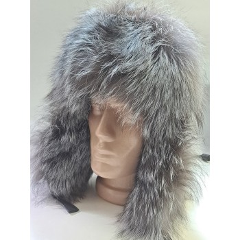 Мъжка кожена шапка ушанка Вълк-2